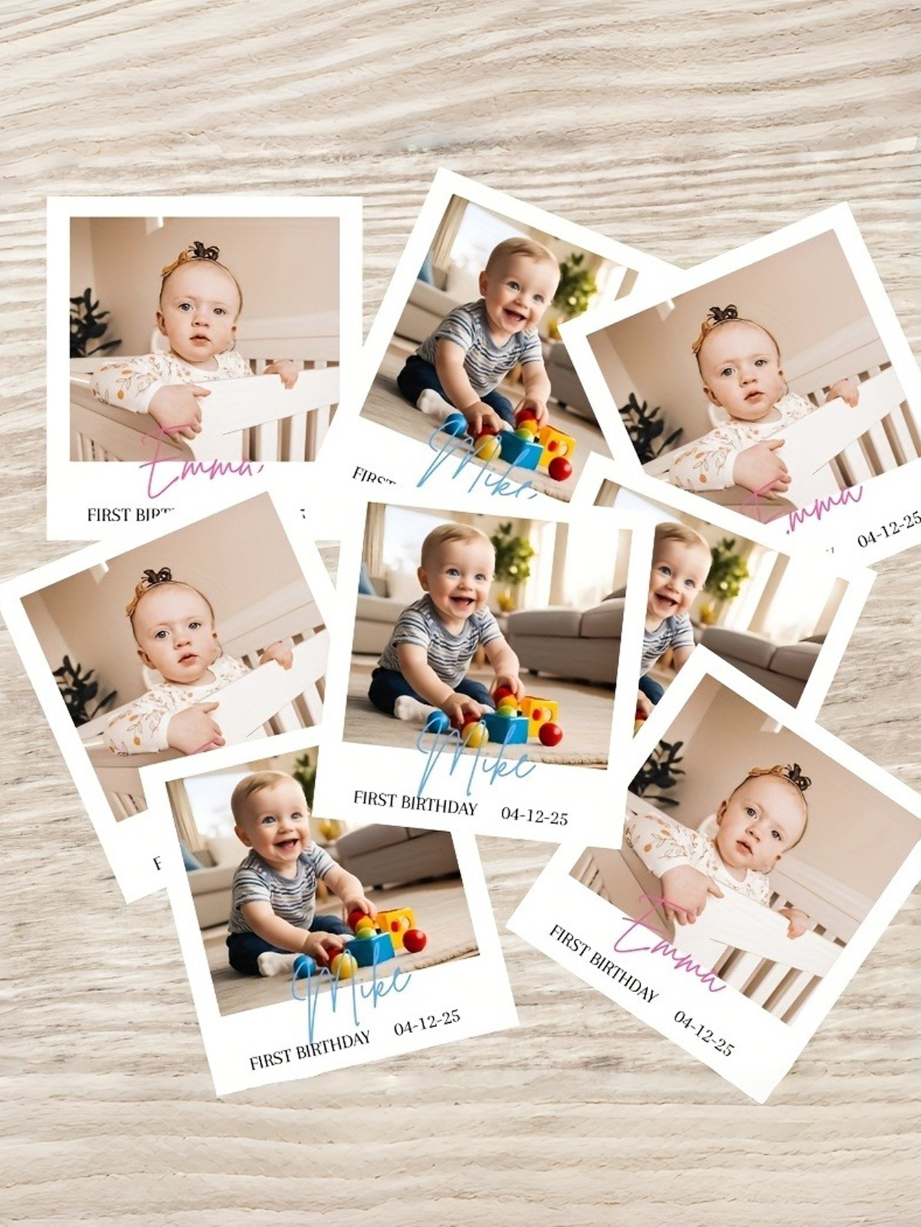 Custom Photo Fridge Magnets: Personalized First Birthday Party Gifts Photo Date Text Magnets